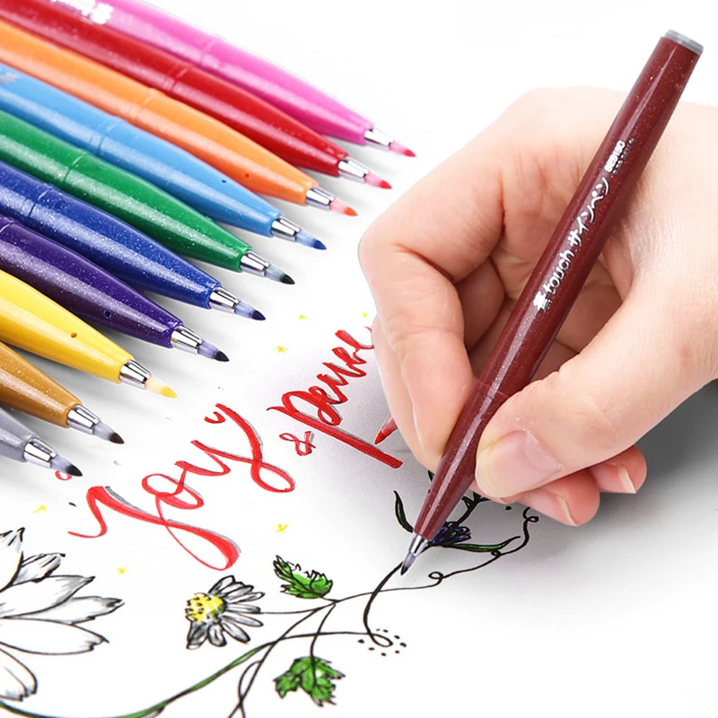 Pentel Pen Sign Pen - 12colors Japan Pentel Touch Brush Pen