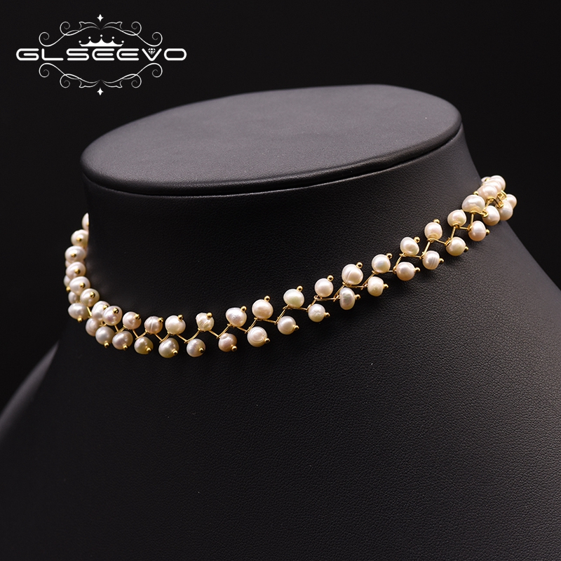 Pearl Trim Chain - GLSEEVO Natural Fresh Water Pearl Choker