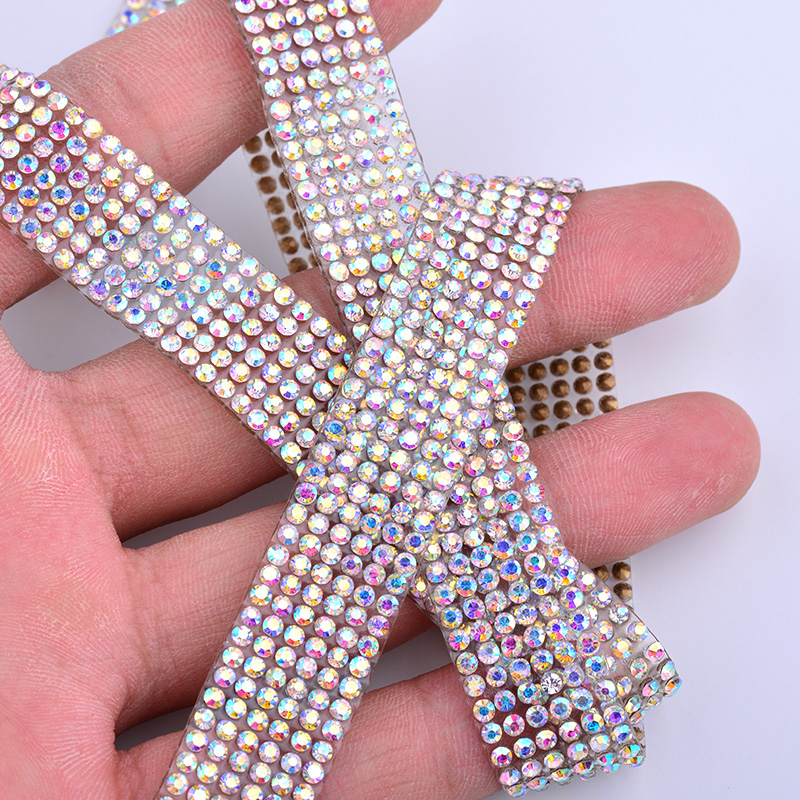 JUNAO 5Yard Crystal AB Rhinest - Crystal Mesh Fabric recension och pris