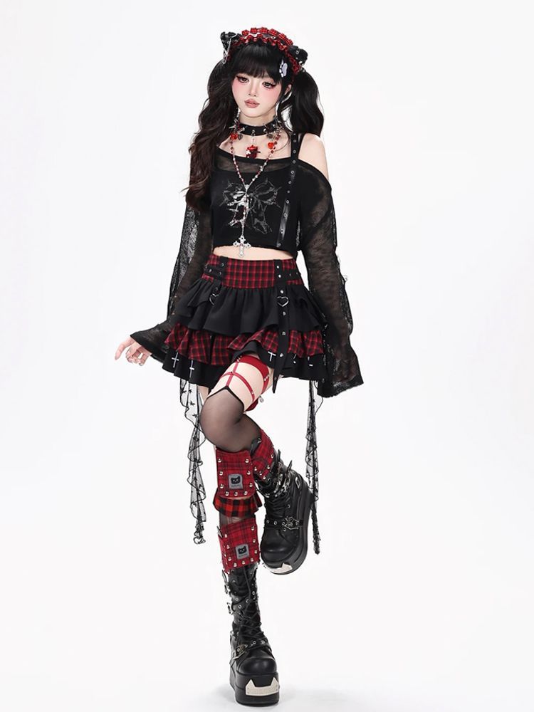 Y2K Punk Gothic Kawaii 3PCS Se - Elastic Lace Trim recension och pris