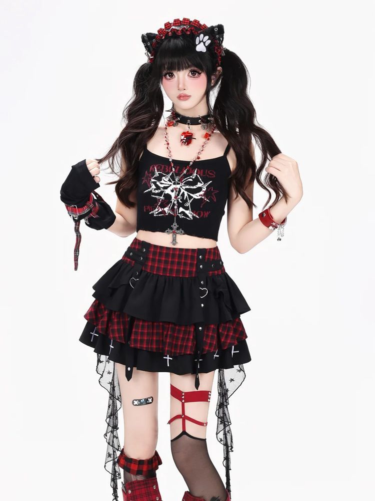 Y2K Punk Gothic Kawaii 3PCS Se - Elastic Lace Trim recension och pris