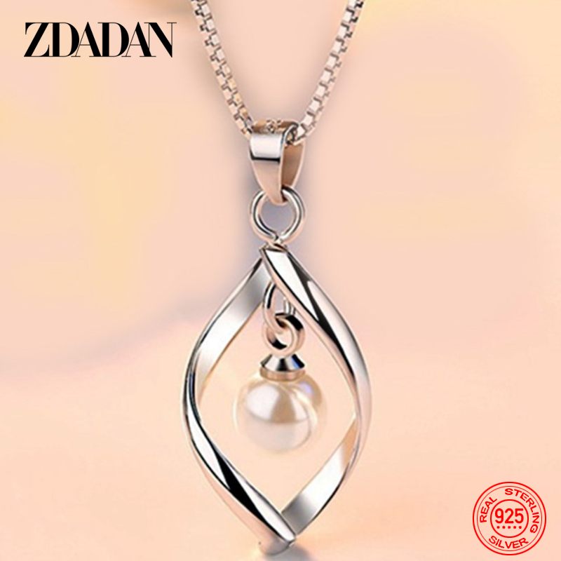 ZDADAN 925 Sterling Silver Hol - Pearl Trim Chain recension och pris