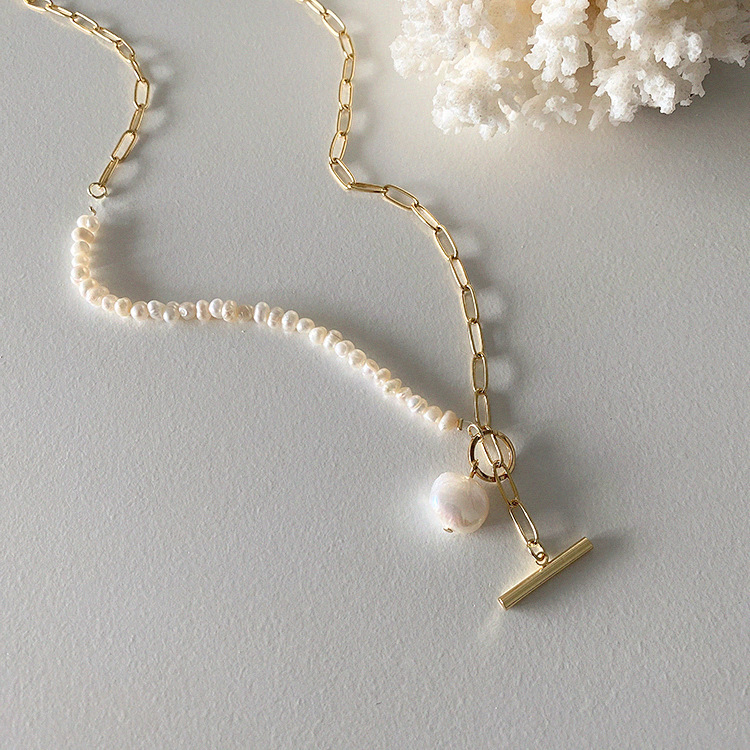 100% Natural Baroque Freshwate - Pearl Trim Chain recension och pris