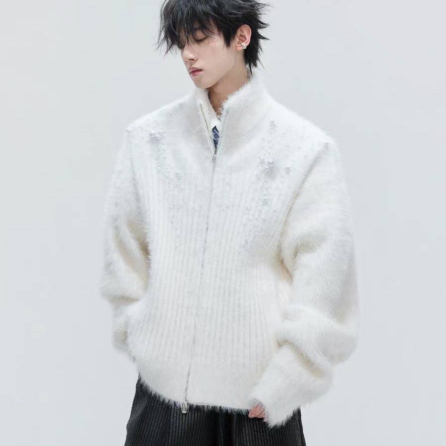 High Collar Plush Pearl Embell - Embellish Knit recension och pris