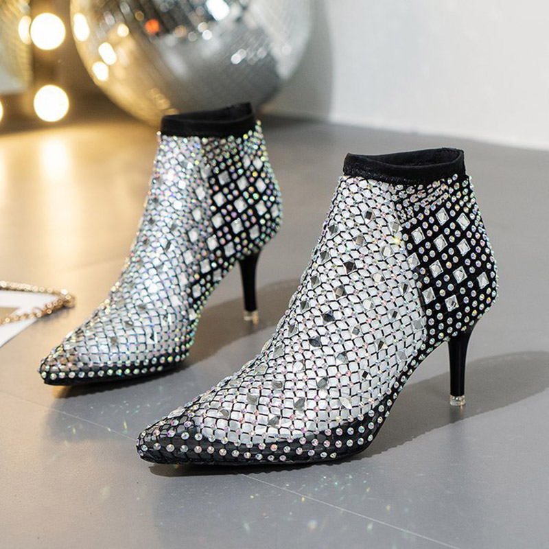 2025 Summer Mesh Sandals Boots - Crystal Mesh Fabric recension och pris