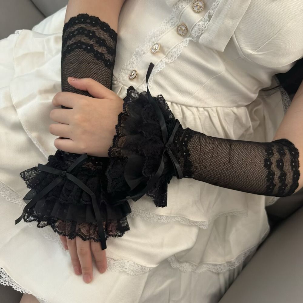 Hollow Out Lace Fingerless Glo - Elastic Lace Trim recension och pris