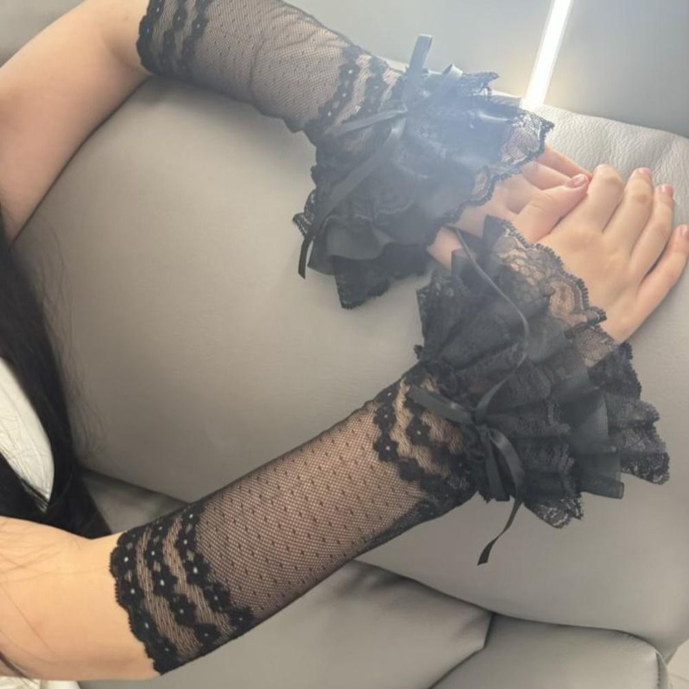Hollow Out Lace Fingerless Glo - Elastic Lace Trim recension och pris