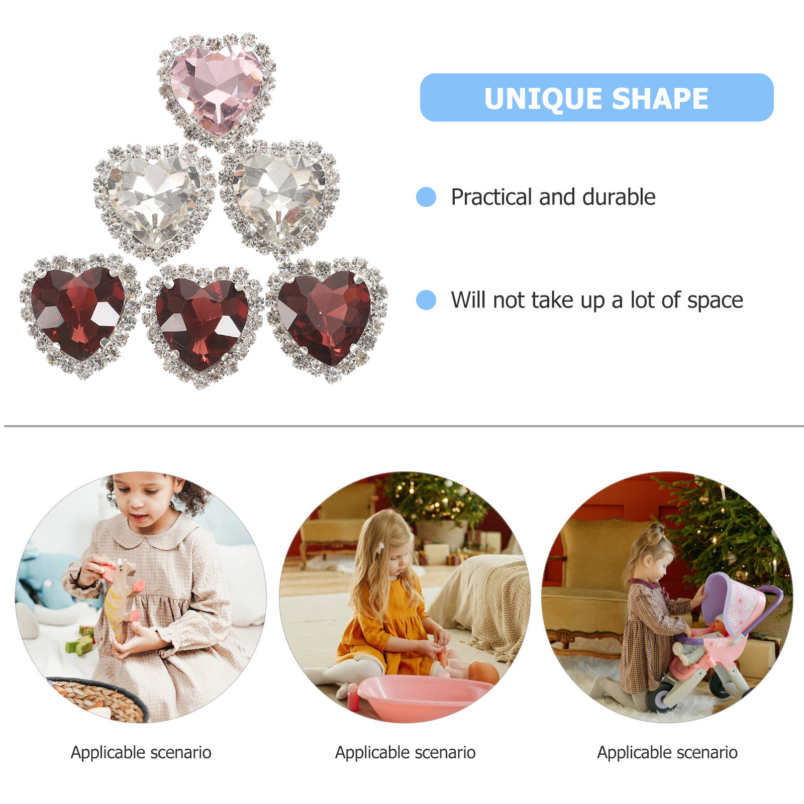 30Pcs Heart Shape Alloy DIY Cr - Embellishment Glue Craft recension och pris
